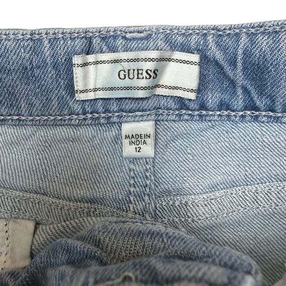 GUESS Big Girls Denim Flare with All-Over Heat Seal Pearls Pants Size 12 - Picture 7 of 8